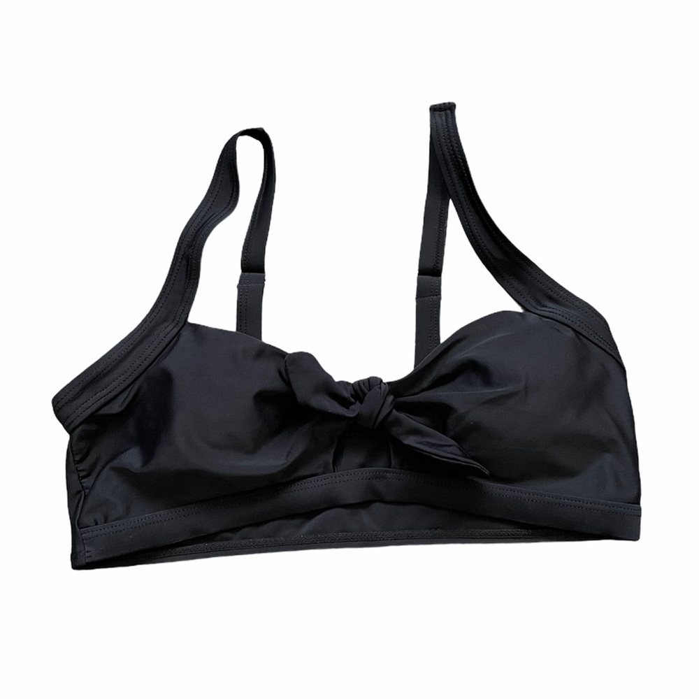 Coskaka Tie Front Bikini Top | Black | Size Medium